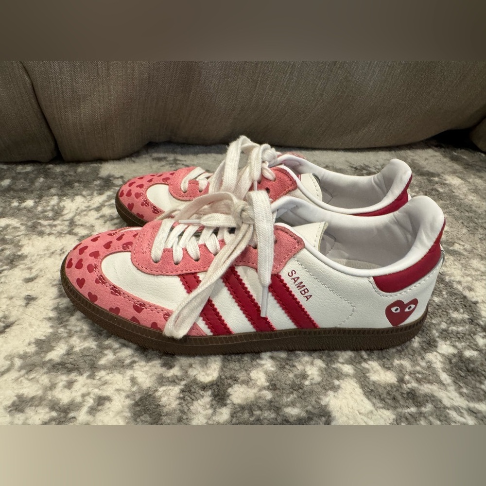 adidas Samba Valentine Pink & White Heart Sneakers - Picture 5 of 8